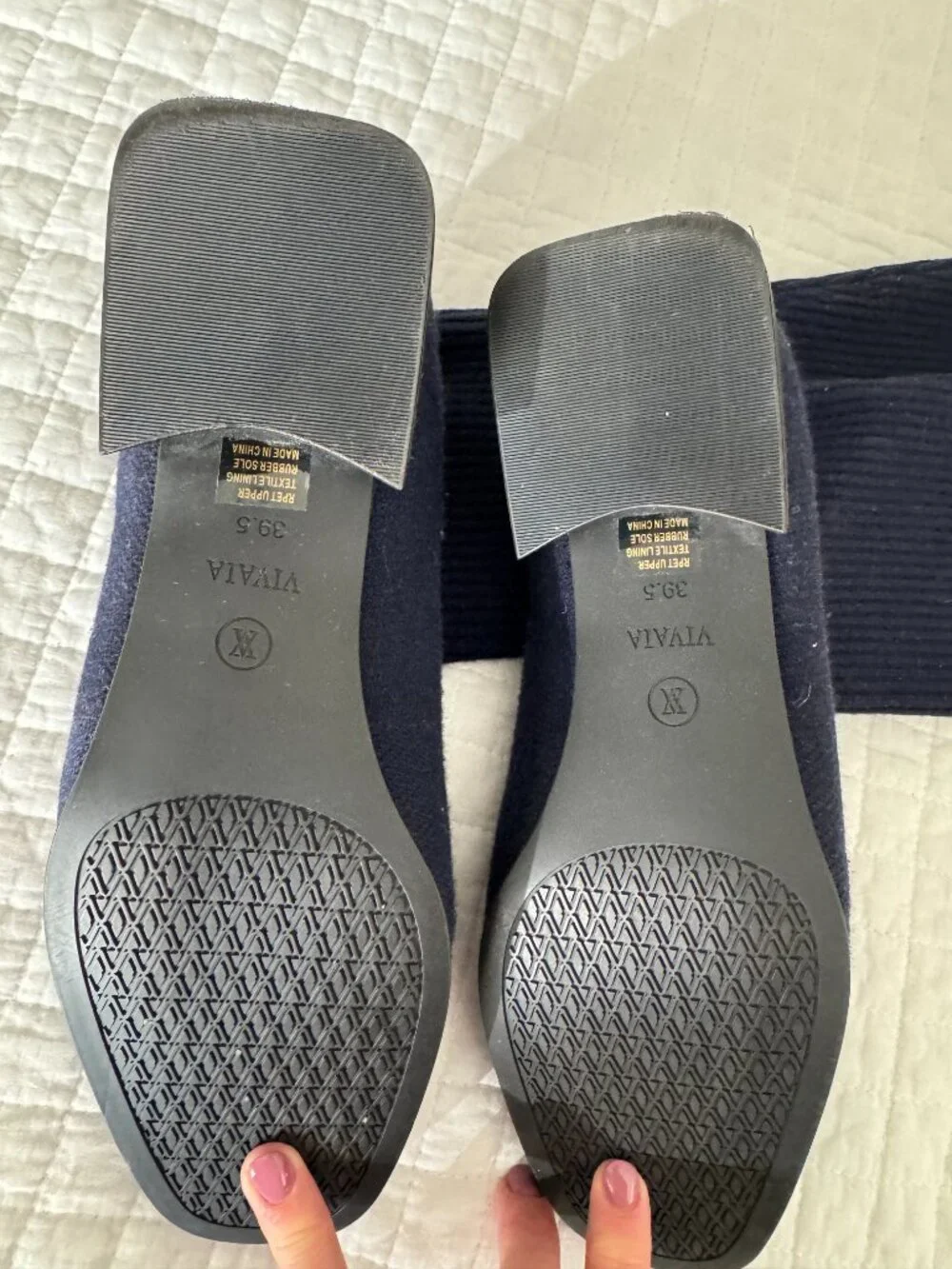 Vivaia Navy Blue Wool Knee High Boots Size 39.5